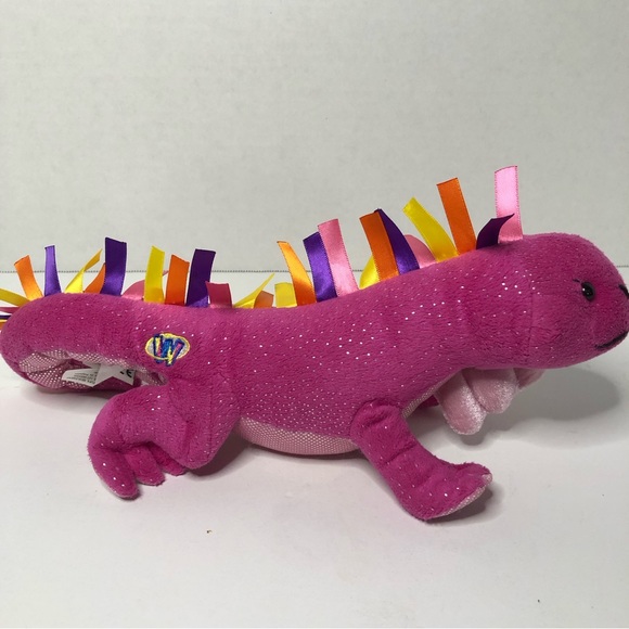 Ganz Webkinz Ribbon Pink Iguana No Code Pink Glitter Plush Stuffed Animal - Picture 3 of 6